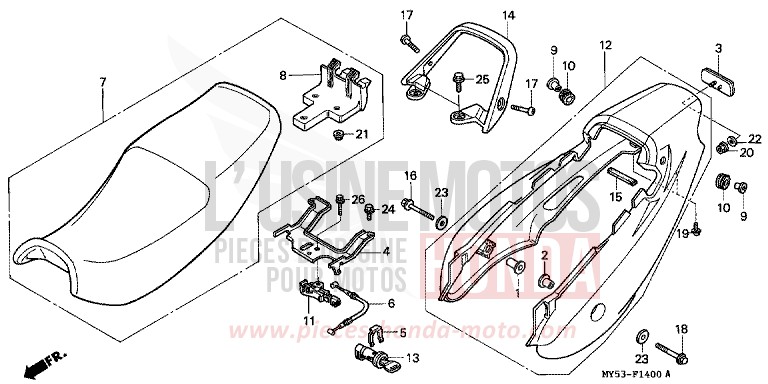 SITZ von CB1300 Super Bold'or ABS FIGHTING RED (R134) von 1994